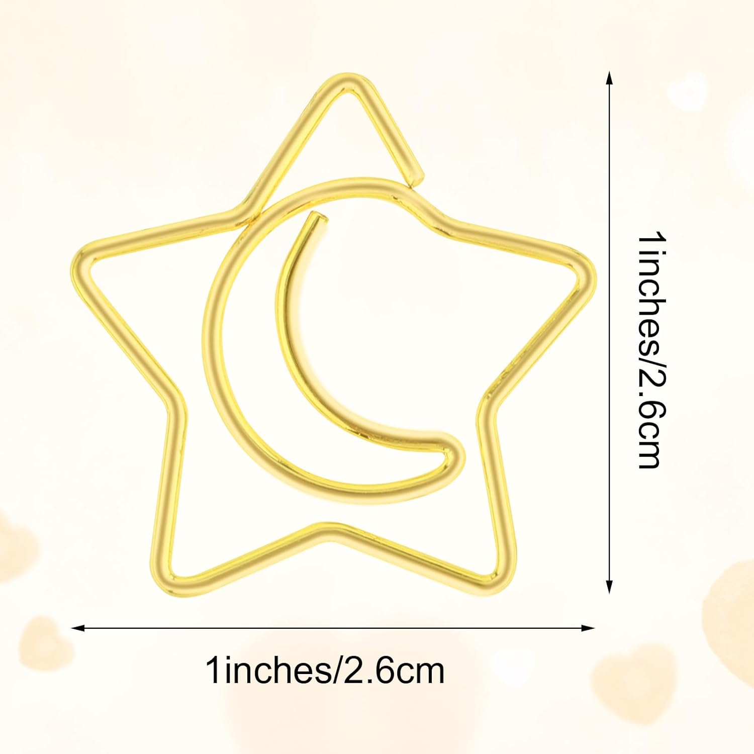 60PCS Decorative Paper Clips Creative Metal Moon and Star Shape Paper Clip Funny Cute Paperclips Gold Moonstar Shaped Paper Clips Bookmarks Planner Clips for Office Document School (Gold)