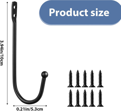 4Pack Decorative Curtain Drapery Holdbacks Curtain Tie Backs Simple Vintage Rustic Style Decor Curtains Hooks for Wall Ties for Drapes Black Tiebacks with Screws Black Metal U Shaped Pull Backs