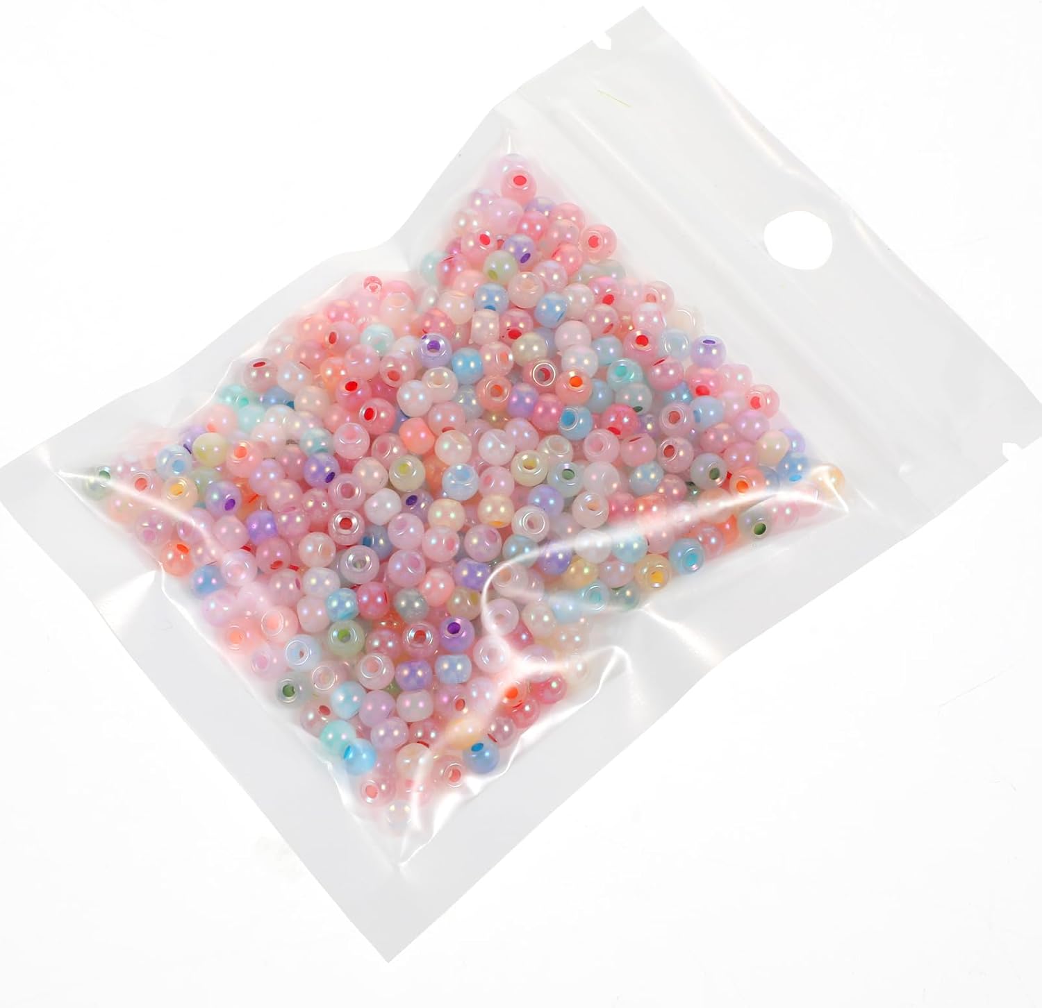 300Pcs Mini Pony Beads Pastel Pony Beads Candy Macaron Color Pony Beads Translucent Plastic Poly Hair Beads with Glitter for DIY Crafts Braids Bracelet Jewelry Making