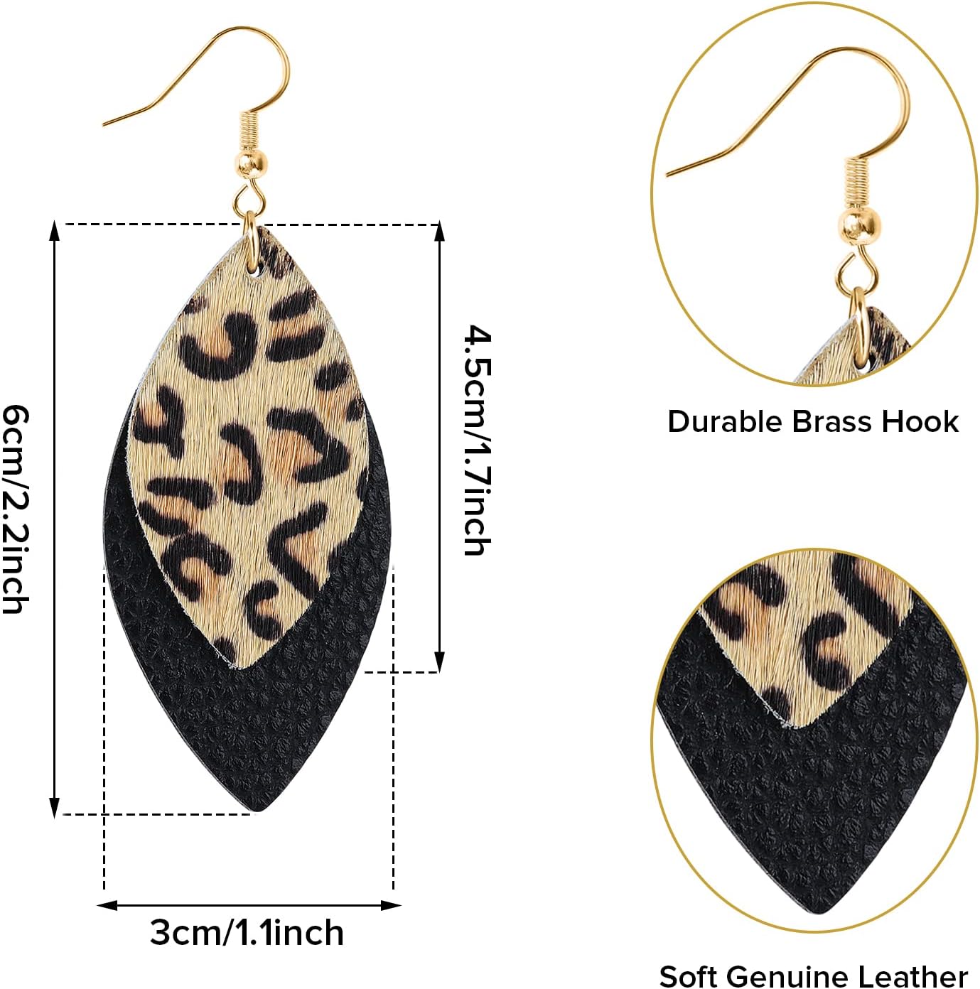 Leopard Print Earrings For Women Cheetah Print Earrings Animal Print Earrings Fashion Boho Fringed Statement Earrings Soft And Lightweight Leopard Handmade Tear Drop Dangle Earrings Jewelry