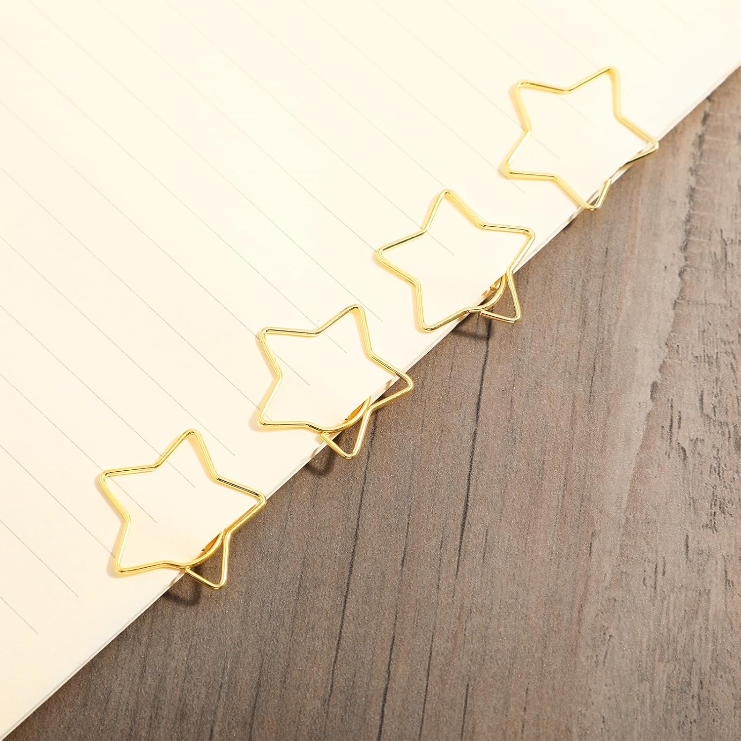 60PCS Decorative Paper Clips Creative Metal Moon and Star Shape Paper Clip Funny Cute Paperclips Gold Moonstar Shaped Paper Clips Bookmarks Planner Clips for Office Document School (Gold)