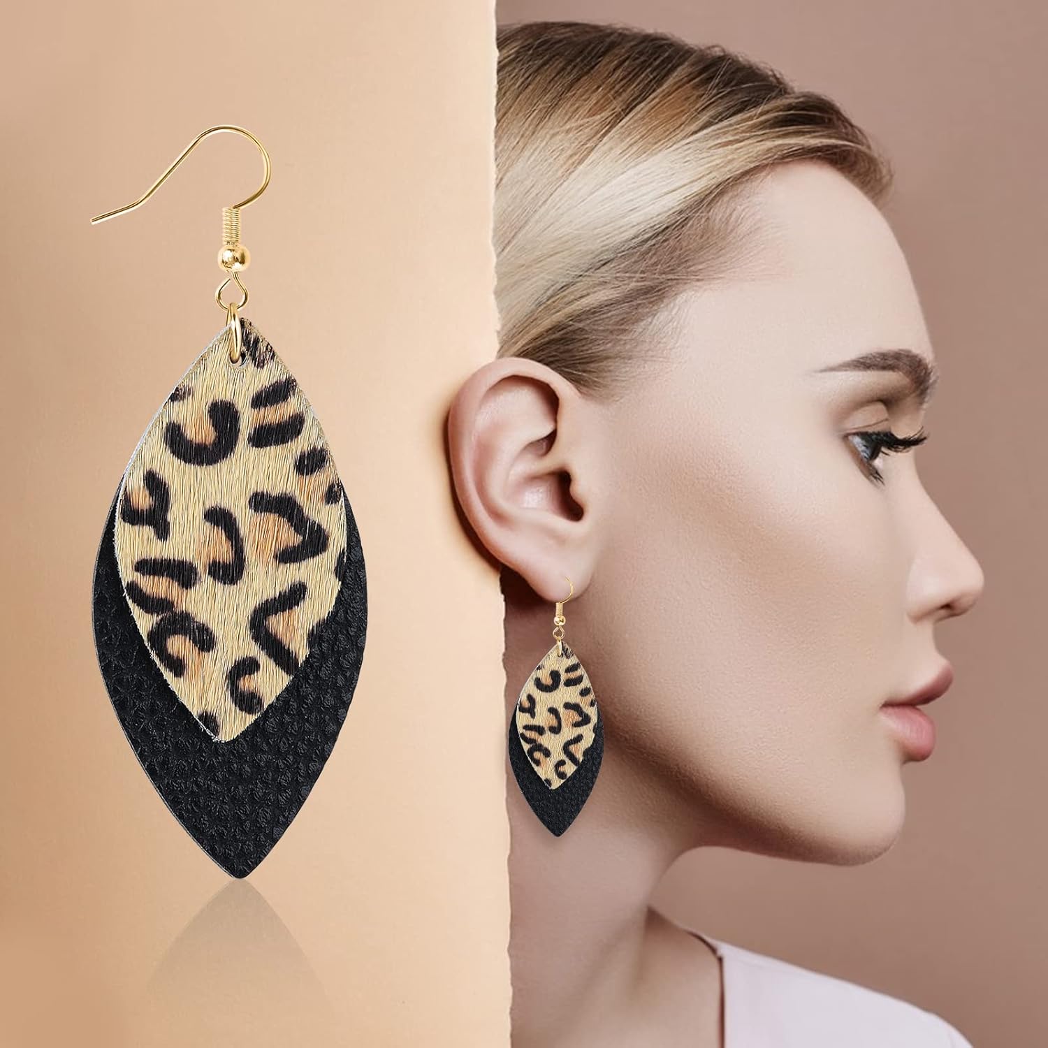 Leopard Print Earrings For Women Cheetah Print Earrings Animal Print Earrings Fashion Boho Fringed Statement Earrings Soft And Lightweight Leopard Handmade Tear Drop Dangle Earrings Jewelry