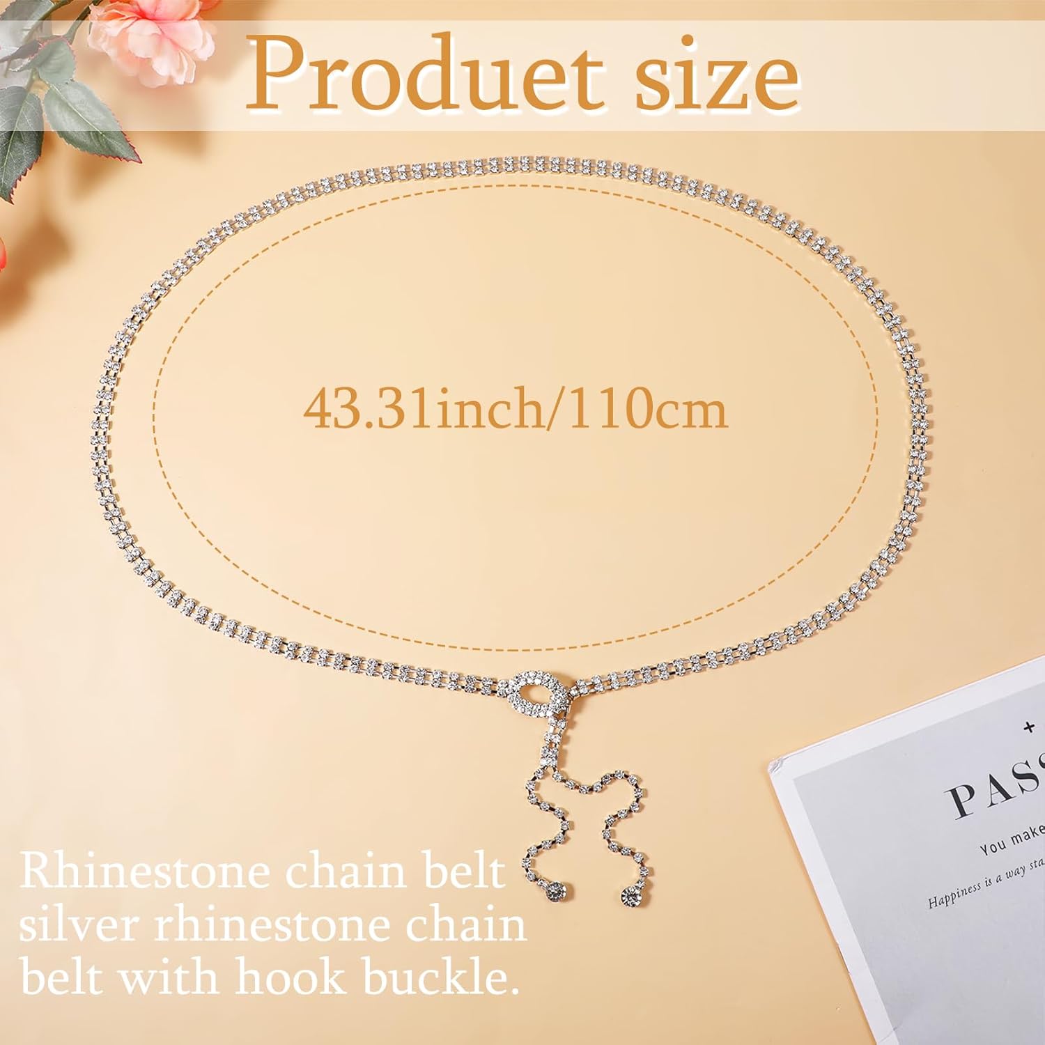 Rhinestone Belts For Women Sparkly Belt Chain Belts For Women Fashion Crystal Waist Belt For Women Silver Fashion Glitter Chain Belt Large Size Belt Women Waistband Belt For Wedding Party
