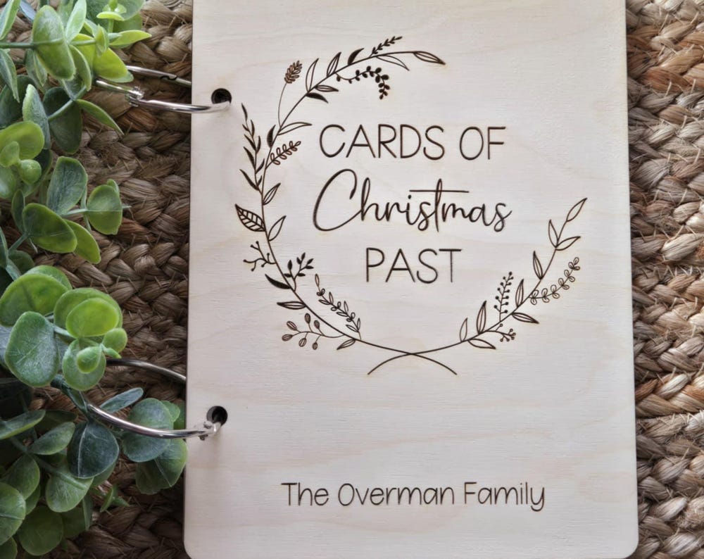Personalized Wooden Christmas Card Holder